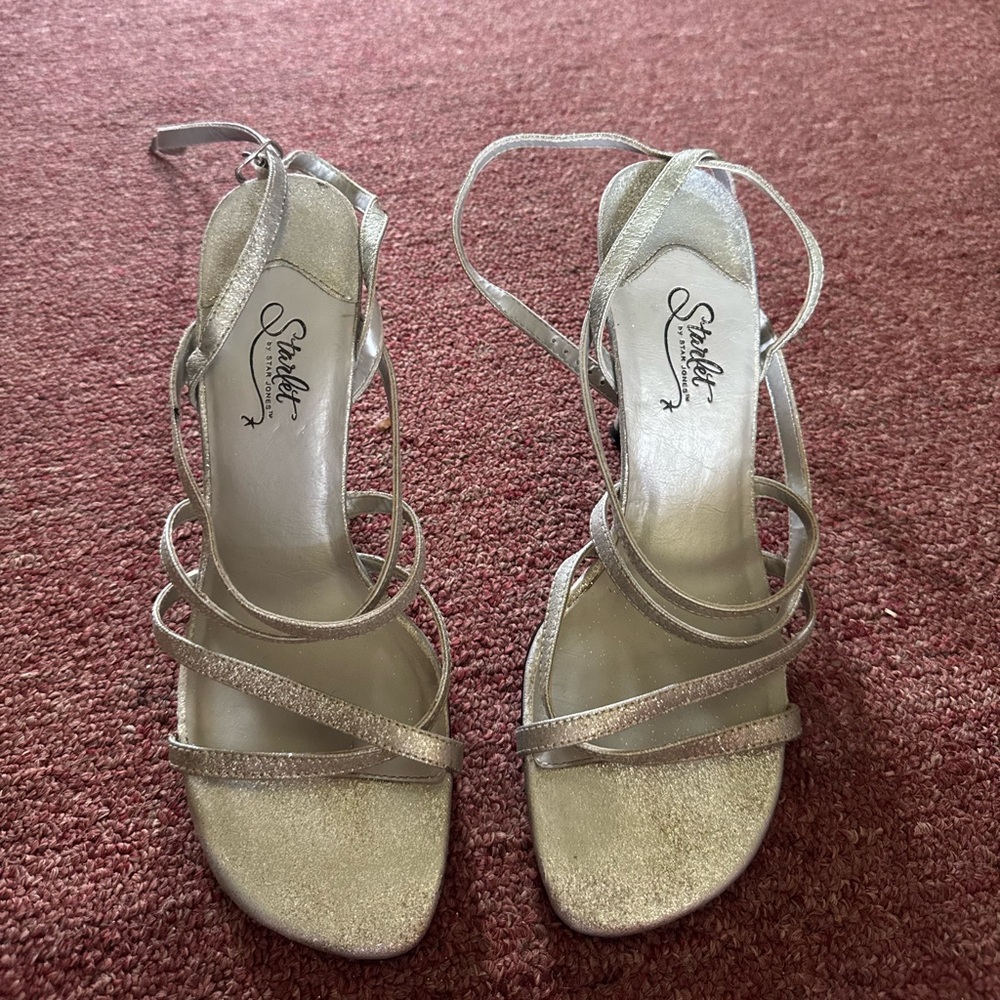 Silver Women's Strappy Heels